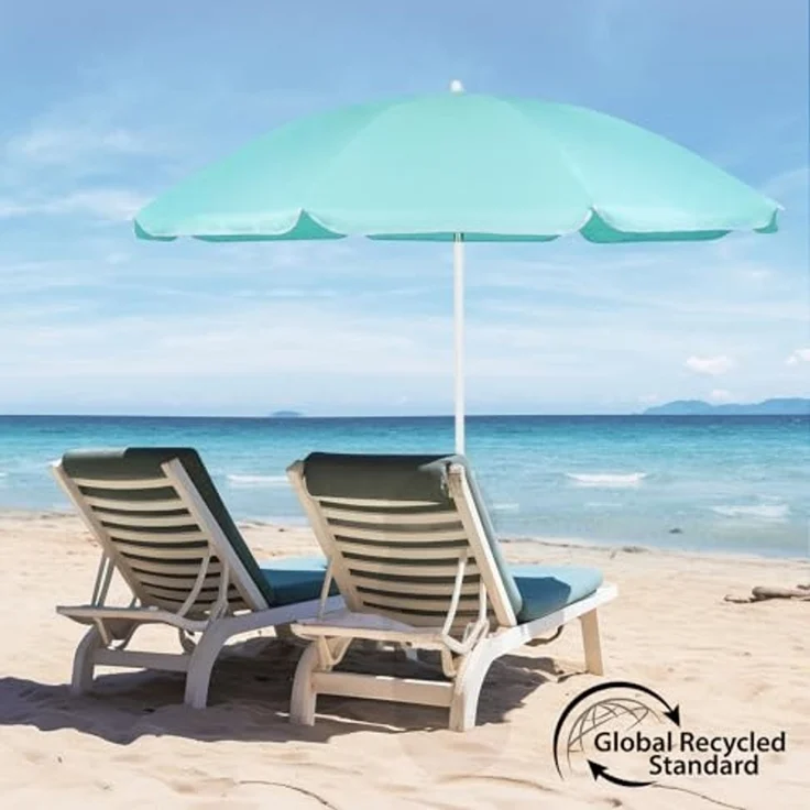 Sekey Sonnenschirm Sonnenschirm mit Schutzhülle 160cm Knickbar Gartenschirm Balkonschirm, LxB: 160,00x160,00 cm, Terrassenschirm Strandschirm, Sonnenschutz Balkon Terasse Rund UPF20+ – Bild 5