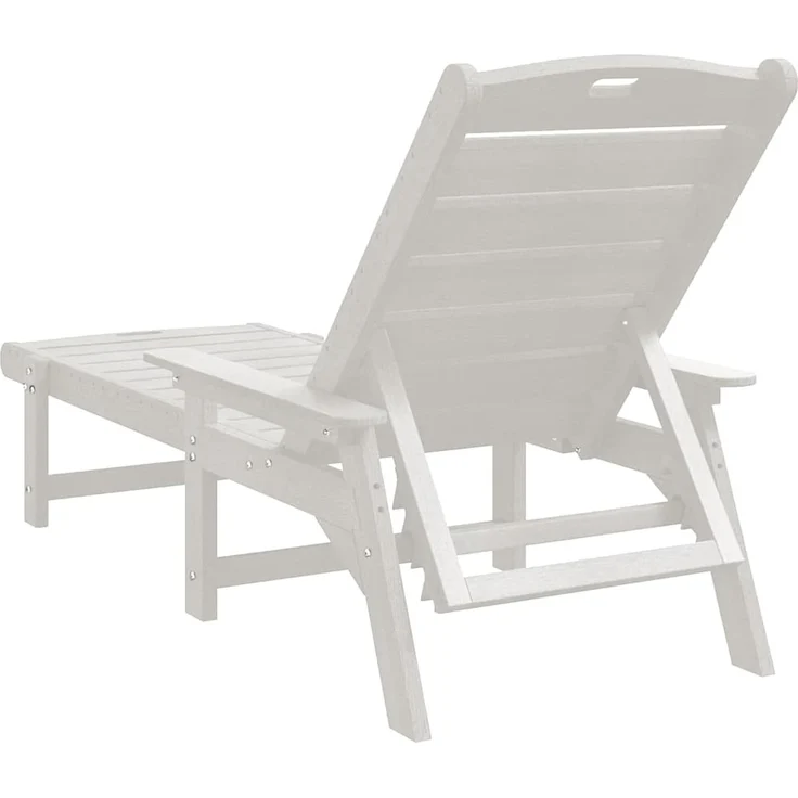 Sonnenliege, Gartenliege, Relaxliege Weiß 195,5 x 53 x 98,5 cm HDPE – Bild 6