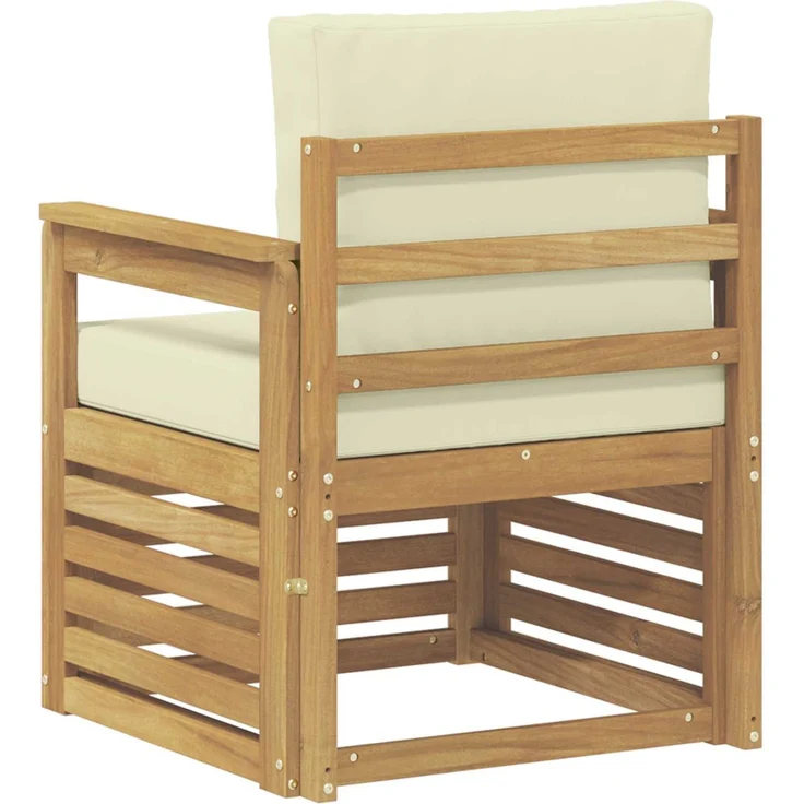 vidaXL 2 Stück Outdoor-Sofagarnitur Polyester Weiß und Creme 3439082 – Bild 5