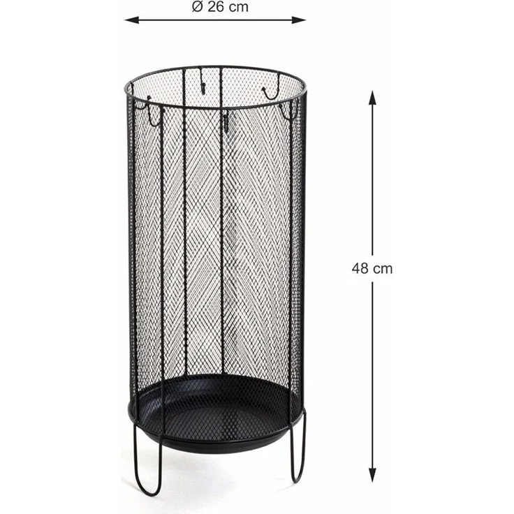 Haku Schirmständer aus Metall in Schwarz, zylindrische Form, Kapazität für ca. 4-5 Schirme, belastbar bis 15 kg, Ø 26 cm, H 48 cm – Bild 7