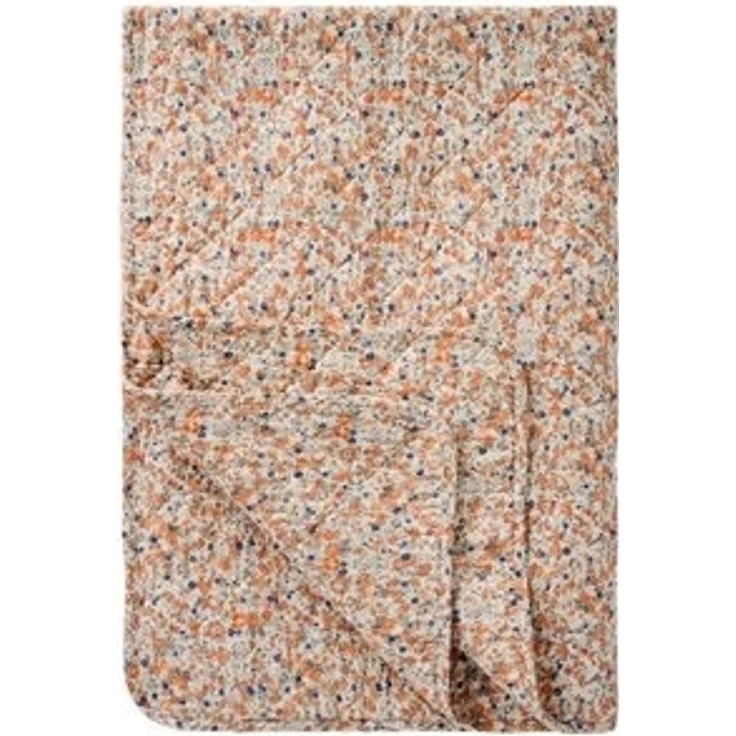 Ib Laursen Decke Quilt Tagesdecke Überwurf 180x130cm Blumen Orange Blau 07934-00 – Bild 6