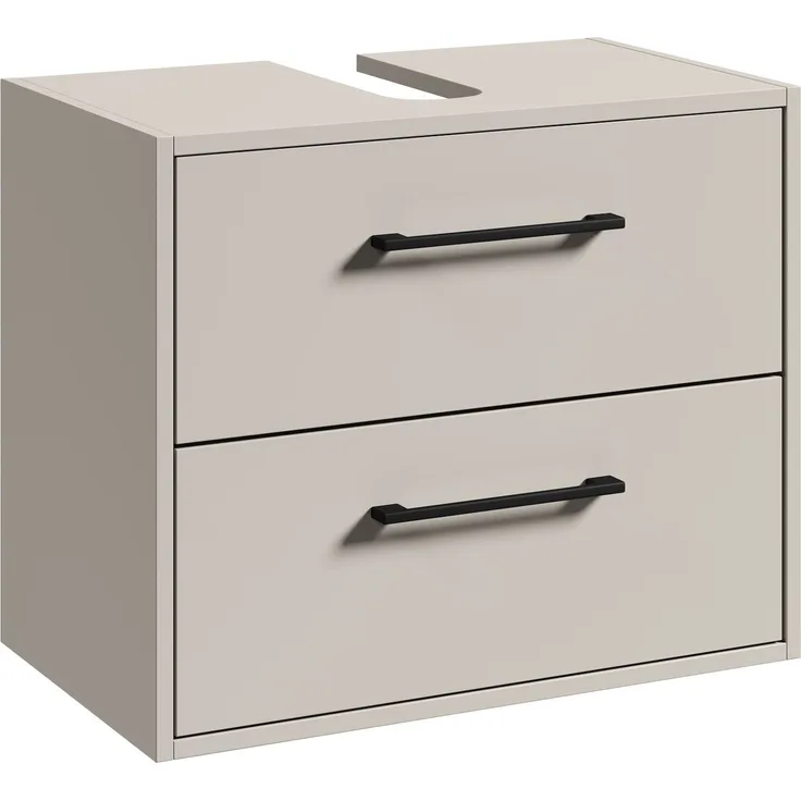 Waschbeckenunterschrank Florence 60 x 35 cm Cashmere - Hängender Badezimmerschrank mit 2 Schubladen