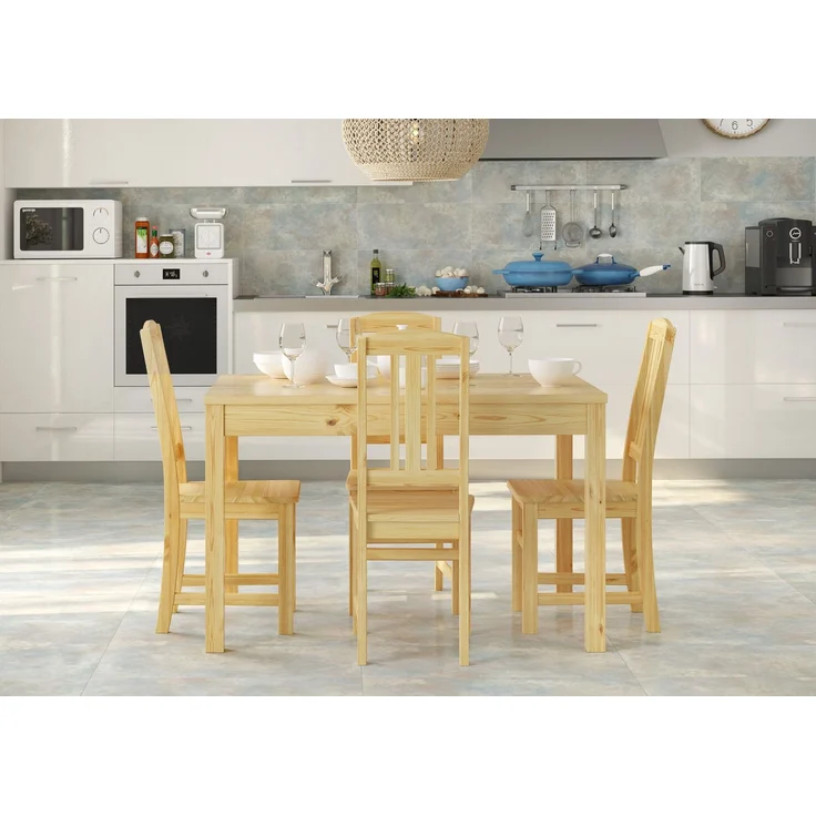 Küchenstuhl Massivholzstuhl Esszimmerstuhl Kiefer Stuhl natur 90.71-22 – Bild 2