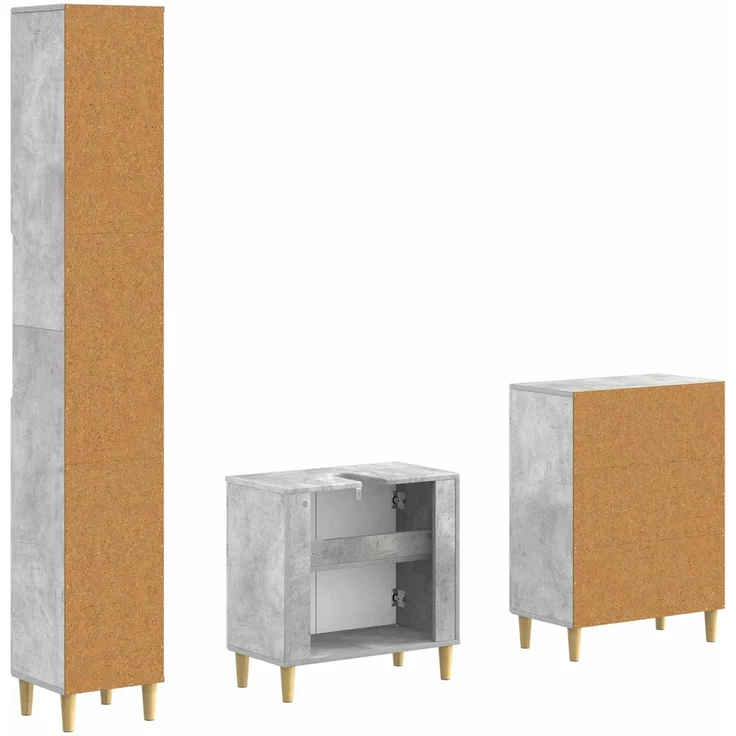 vidaXL 3-teiliges Badezimmer-Schranksystem ARNHEM Betongrau 3417444 – Bild 6