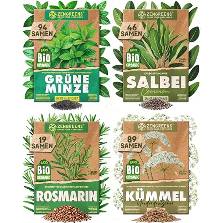 ZenGreens® - Bio Heil- und Teekräutersamen im 20er Set - 20 Heil- und Tee Kräuter Samen für den einfachen Anbau im Garten, Balkon oder Hochbeet - Pflanzensamen - Saatgut – Bild 14