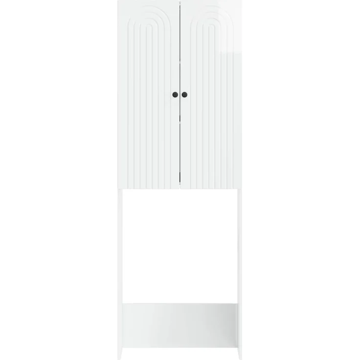 vidaXL Toilettenschrank ALKMAAR Hochglanz Weiß 66 x 25,5 x 190 cm 896259 – Bild 5