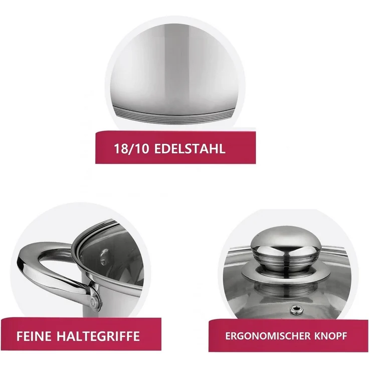 Frittiertopf Fritteuse Pommes Topf + Frittierkorb + Glasdeckel Cheffinger SS04 – Bild 2