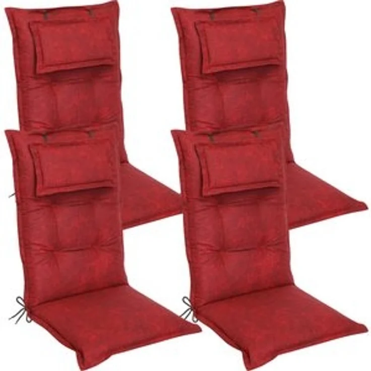 DILUMA Hochlehnerauflage Hochlehner Auflage Florence mit Kopfpolster 120x50x8 cm, (4 St) – Bild 6