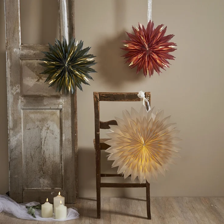 Papierstern -Dis', beige, Weihnachtsdeko, 3-lagig, Ø 50cm – Bild 6