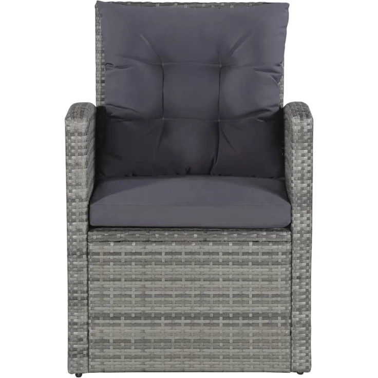 vidaXL 6-tlg. Garten-Lounge-Set, mit Auflagen, Poly Rattan Grau – Bild 5