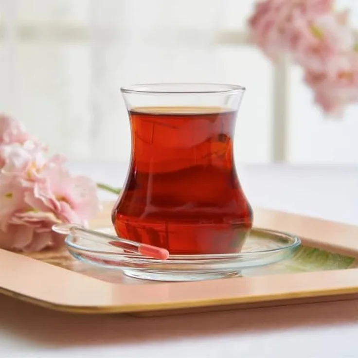 LAV Eda Teegläser-Set 12-teilig mit Untertellern, transparent - 170 ml