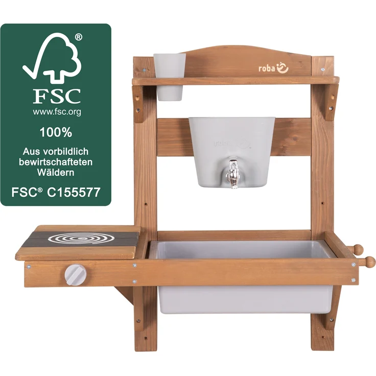 roba Spiel- und Matschküche zum Hängen -inkl. Küchenutensilien - HxBxT: ca. 65 x 65 x 36 cm - Taek – Bild 5