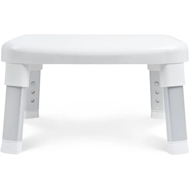 Weinberger Fußhocker Tritthocker Modell 43910, Höhenverstellbare Einstiegshilfe mit Anti-Rutsch-Funktion, moderne Badezimmerhilfe in Weiß für Senioren und Kinder – Bild 1