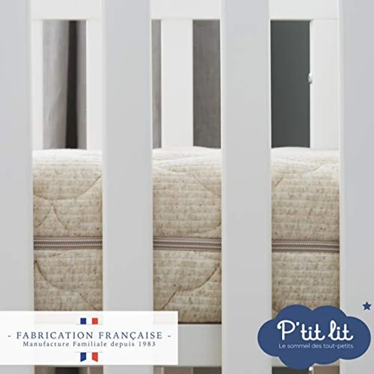 P'tit Lit Kindermatratze 70x140 cm Leinen pflanzlichen Ursprungs: natürlich klimaregulierender abnehmbarer Bezug Oeko-Tex® – Bild 7