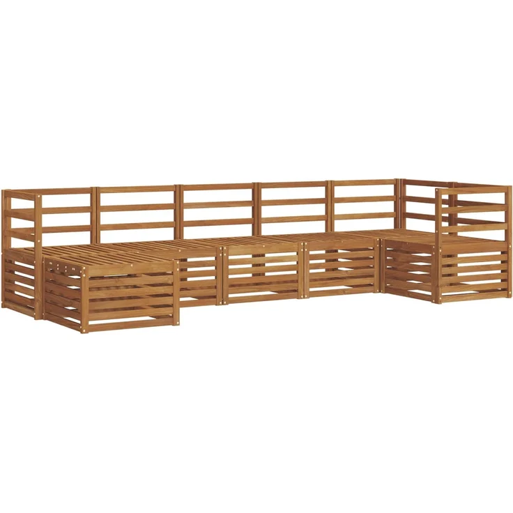 vidaXL Outdoor-Sofagarnitur 7 stk. 6-Sitzer Natur Massivholz Akazie 3375149 – Bild 2