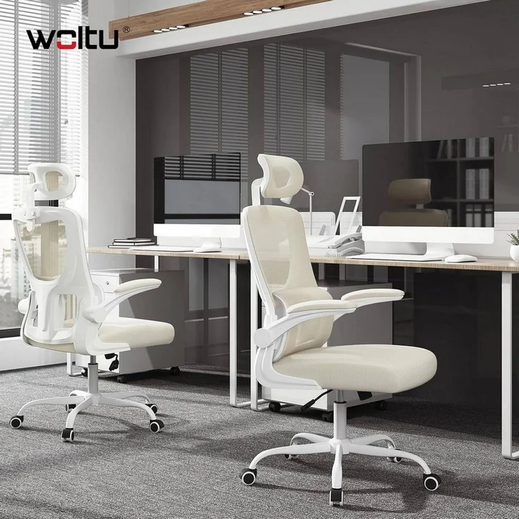 Woltu Bürostuhl (1 St), ergonomisch,Schaukelfunktion, Netzstoff, umkehrbare Armlehnen – Bild 2