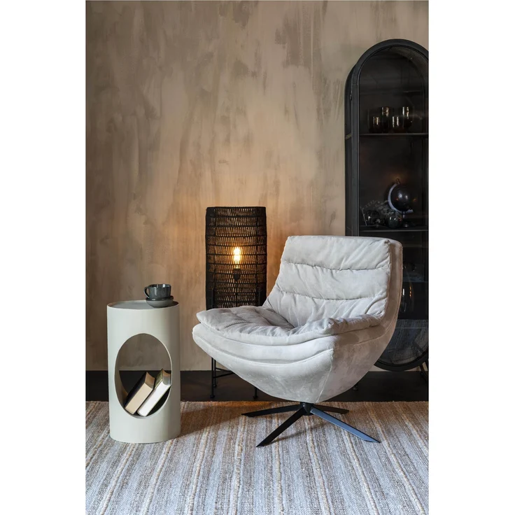 Drehbarer Lounge Sessel VINCE Cordstoff Beige von DutchBone – Bild 2