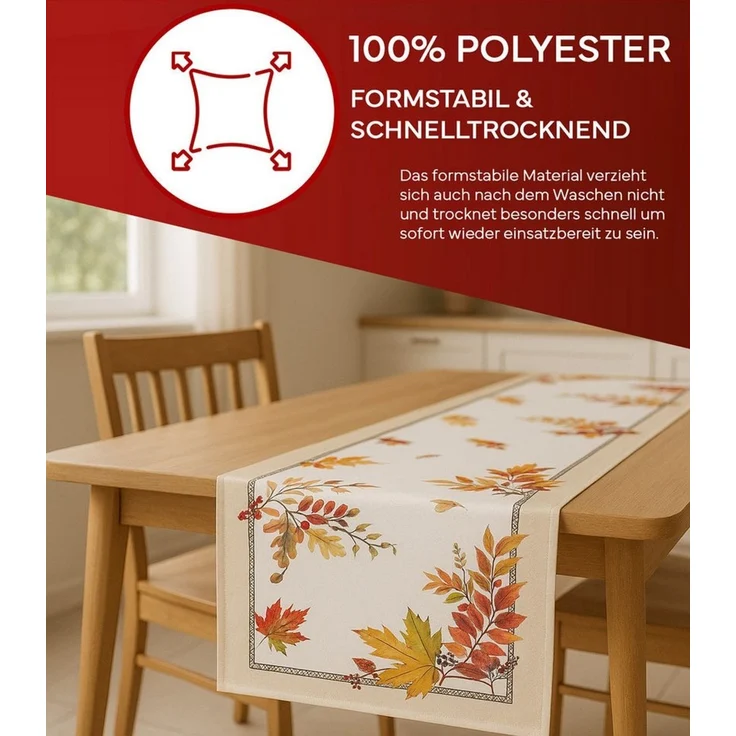 texpot Tischdecke Tischdecke mit Druckmotiv Herbstblätter (1-tlg) – Bild 3