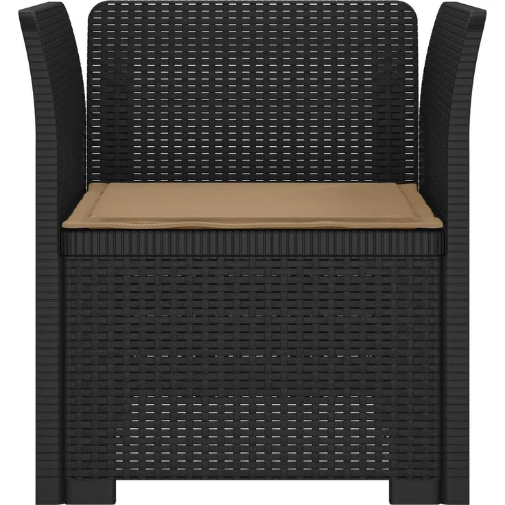 vidaXL 1-Sitzer Sessel mit Kissen Rattan-Look PP Anthrazit 8011854 – Bild 4