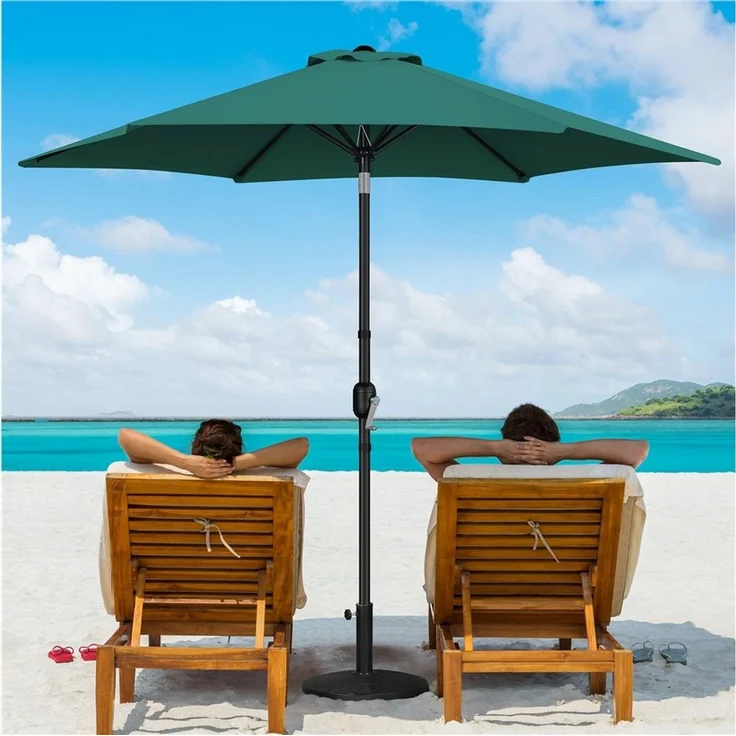 Yaheetech Sonnenschirm Φ 226/269/294 cm, Garten- und Marktschirm mit 6 Metallstreben für Balkon/Terrasse/Garten – Bild 2