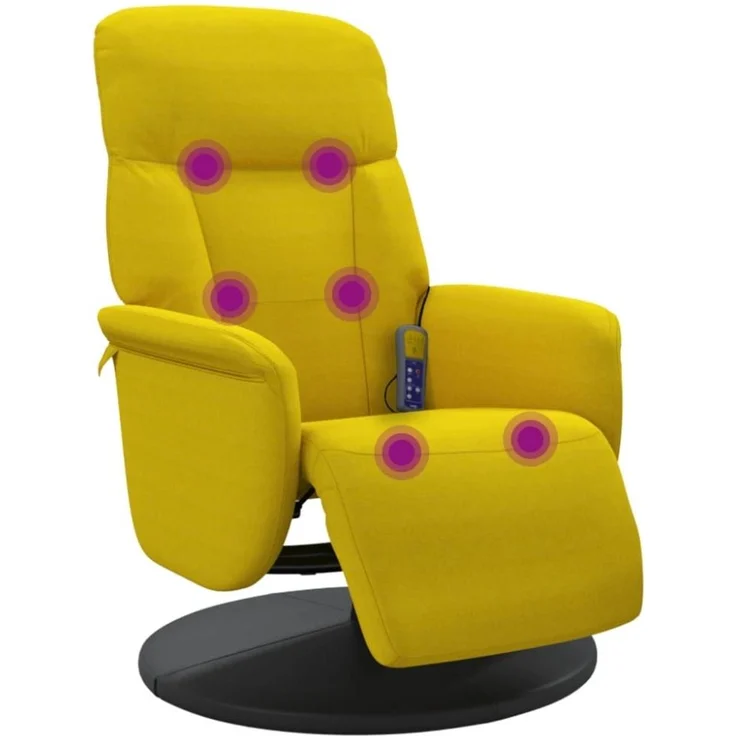 vidaXL Massagesessel mit Fußteil Gelb Samt 356698 – Bild 5