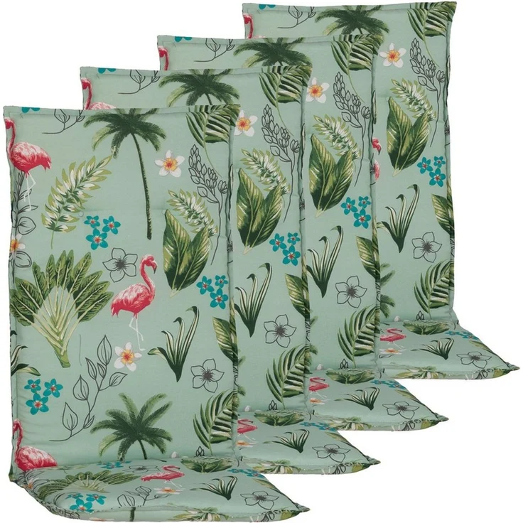 NYVI Hochlehnerauflage Hochlehner Auflagen Rio 4er Set - Stuhlauflage für Gartenstühle, (4 St), Sitzauflage, Pflegeleicht, Robust, Bequem