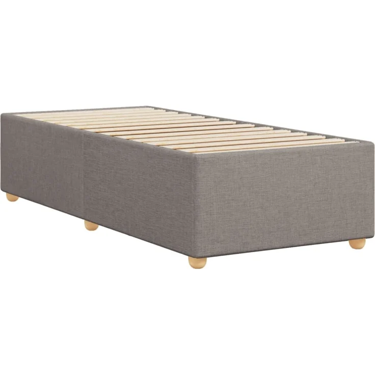 vidaXL Bettgestell ohne Matratze Taupe 90x200 cm Stoff 3284705 – Bild 6