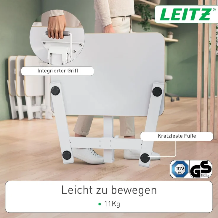 Leitz Sitz-Steh-Tisch Ergo klappbar weiß – Bild 6