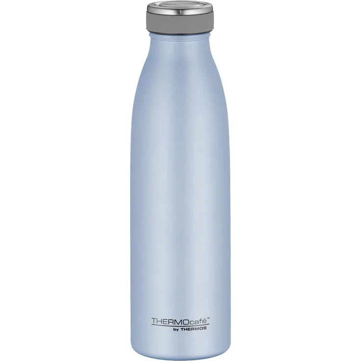 THERMOcafé by THERMOS TC BOTTLE pastell blau matt 0,50l, Edelstahl Isolierflasche kohlensäurefest, 12h heiß 24h kalt, Auslaufsicher, für Schule, Unterwegs & Büro, Pastel Water Mat