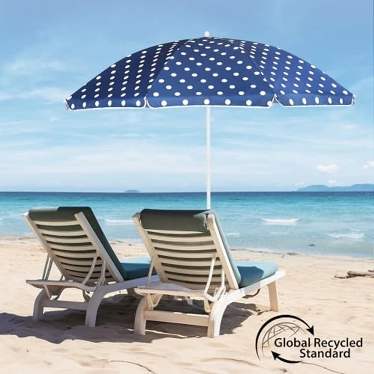 Sekey Sonnenschirm Ø 160 cm Balkonschirm Rund Strandschirm Sonnenschirm mit Schutzhülle, LxB: 160,00x160,00 cm, Neigungswinkel verstellbar, Höhe verstellbar, mit Tragetasche – Bild 6