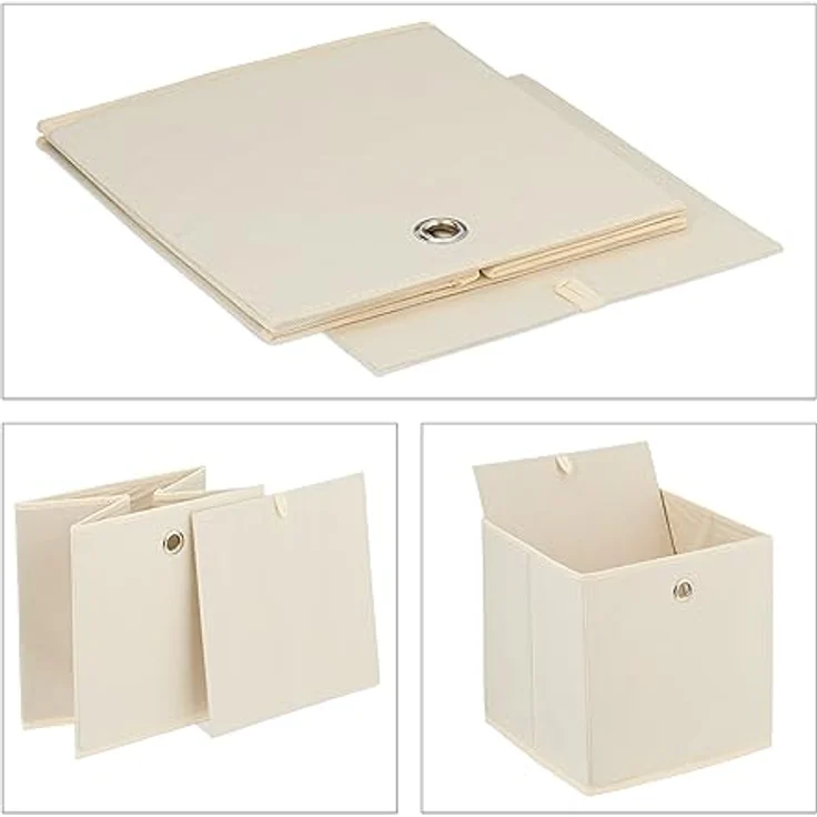 Cremefarbene Aufbewahrungsbox im 4er Set 10047018 – Bild 7
