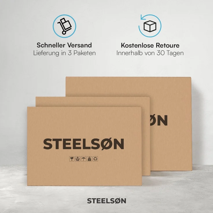 STEELSØN 'Thoria' Mülltonnenbox 3er je 120 Liter, anthrazit, Mülltonnenverkleidung aus Stahl, wetterfest, 102x62x177,5 cm, Müllbox für 3 Tonnen – Bild 6