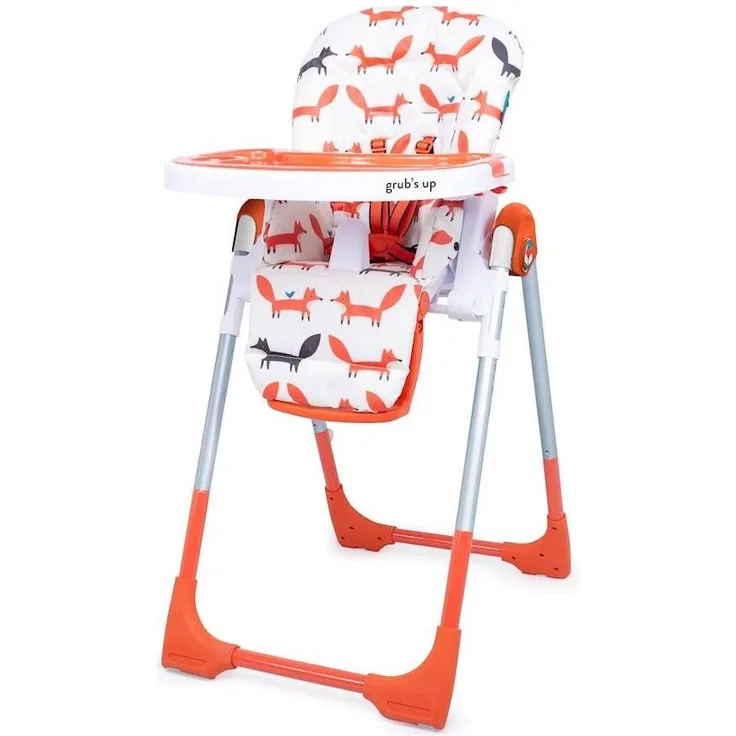Cosatto Noodle 0+ Highchair - Compact, Height Adjustable, Foldable, Easy Clean, From birth to 15kg (Mister Fox)