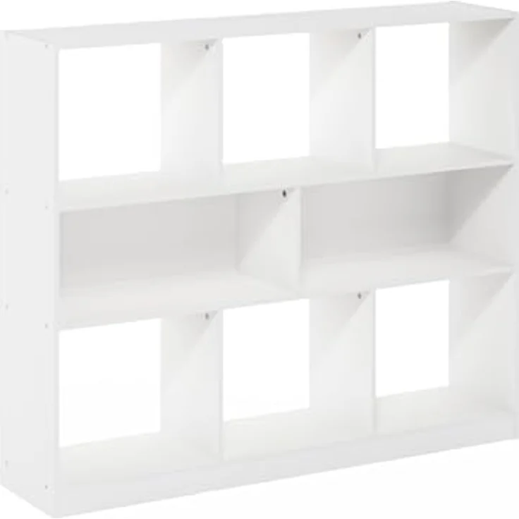 Furinno Daly 8-Würfel Horizontal 3-stöckiges Bücherregal, Bücherregal, Aufbewahrungsorganisator, 47 Breite, Weiß, 27.79 (D) x 119.99 (W) x 100 (H) cm. – Bild 5