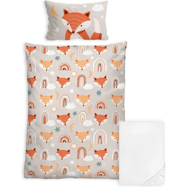 Stoffschmiede Kinderbettwäsche, 3-Teilig, Fuchs, Bio-Baumwolle – Bild 3