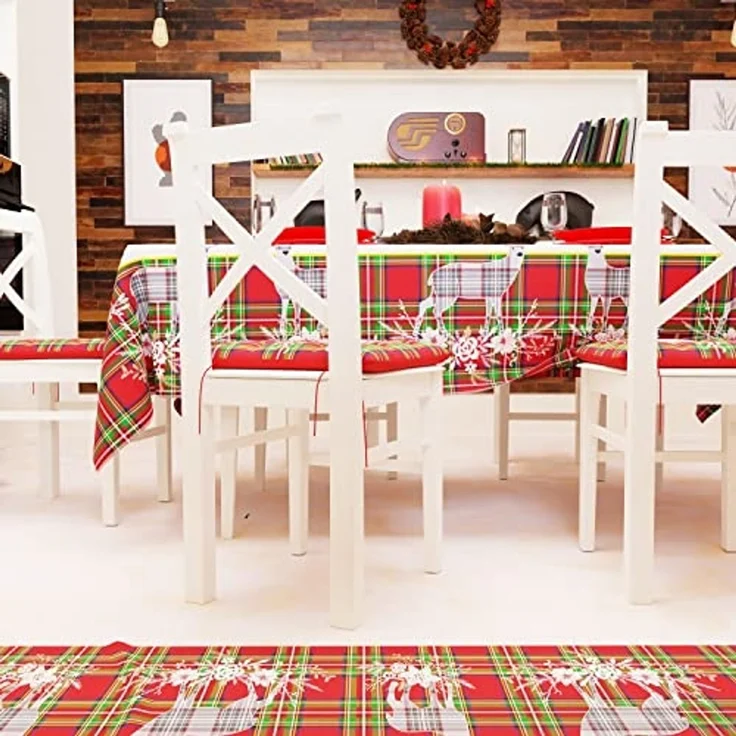 PETTI Artigiani Italiani - Tischdecke, Tischdecke, schmutzabweisend, Weihnachten, Tischdecke, Küche, Weihnachten, Design: Rentier, Grau, X24-Sitzer (140x450 cm), 100% Made in Italy – Bild 4