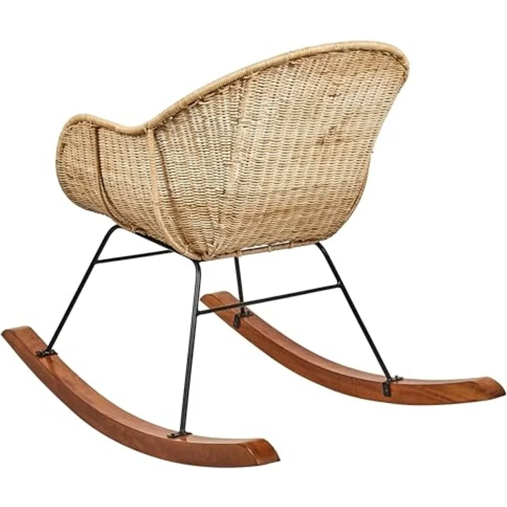 Schaukelstühle 2er Set LAVINIO Rattan Natürlich – Bild 6