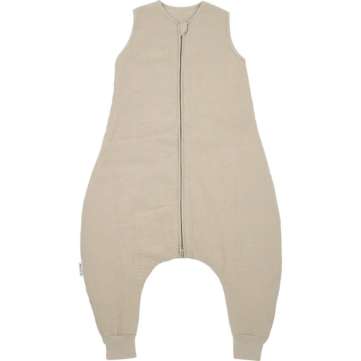 Meyco Schlafoverall mit Beinen, wattierter Musselin Schlafsack, TOG 2.0, sand, Gr. 104 cm