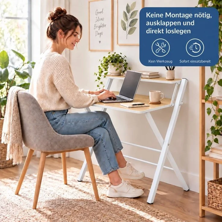 Relaxdays Klappbarer Schreibtisch Monitoraufsatz – Bild 6