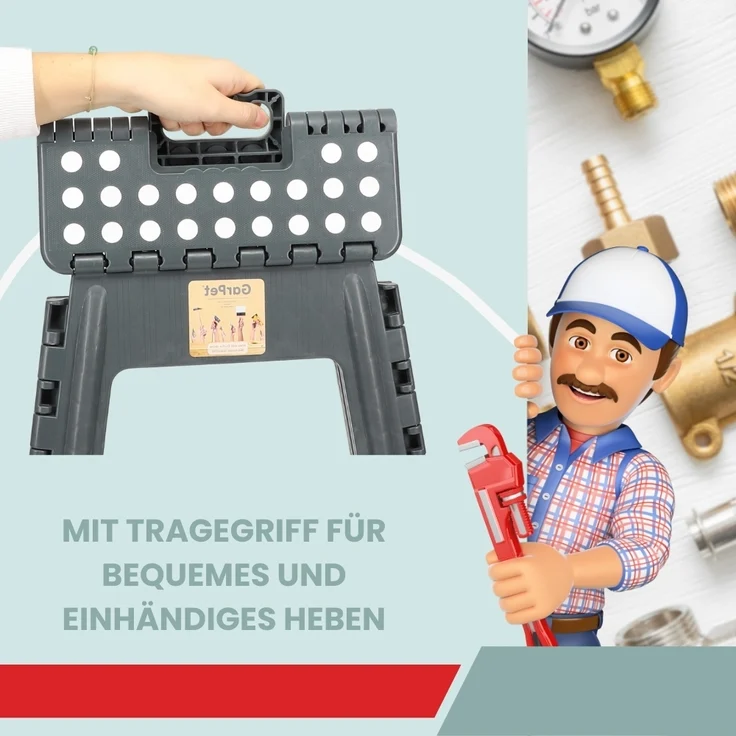 GarPet Campinghocker Klapphocker Campinghocker Faltbar Ultraleicht Falthocker Tritthocker – Bild 4