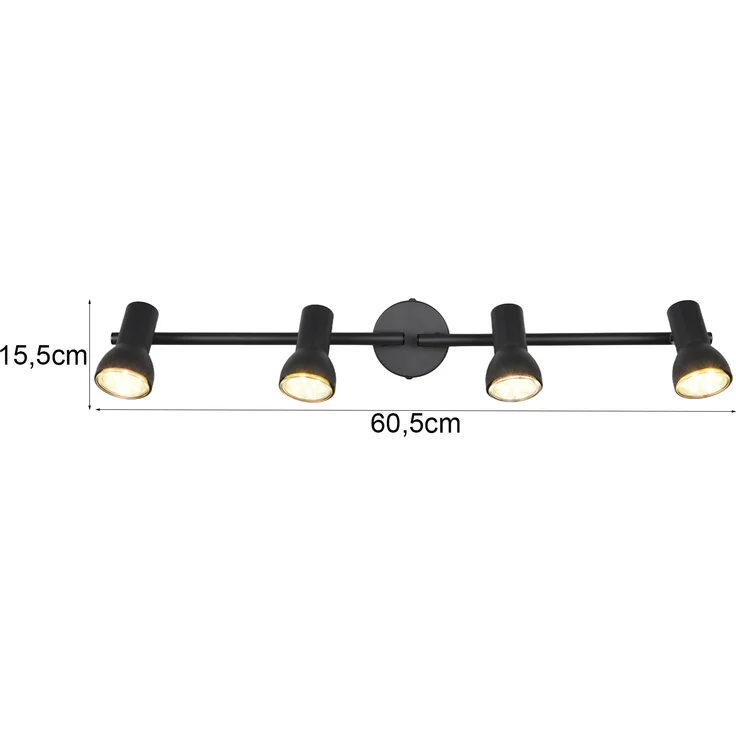 Trio Deckenstrahler 4er Spot Cantar schwarz matt GU10 – Bild 3