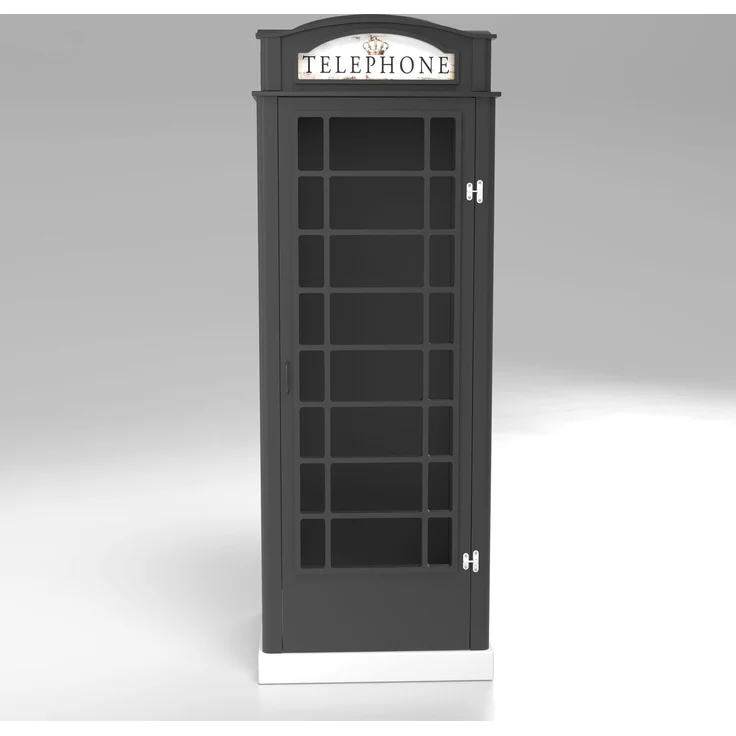 Telefonzelle Schrank – Telefonbox 1-türig in Schwarz – Bild 2