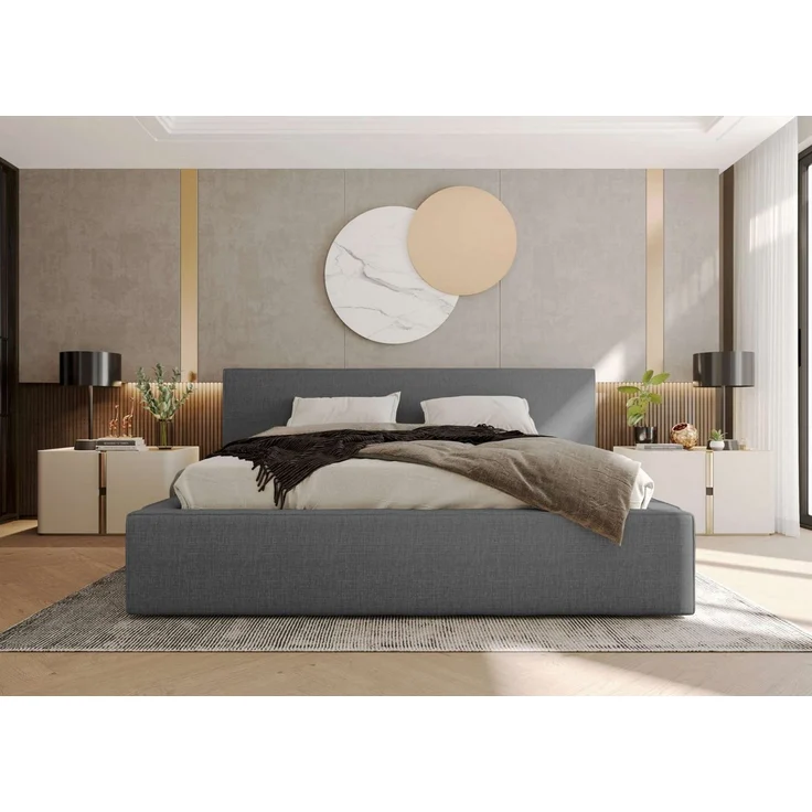 99rooms Polsterbett Tivio (Schlafzimmerbett, Polsterbett), 140–200x200 cm, Velours VOSS, mit Lattenrost & Bettkasten – Bild 3