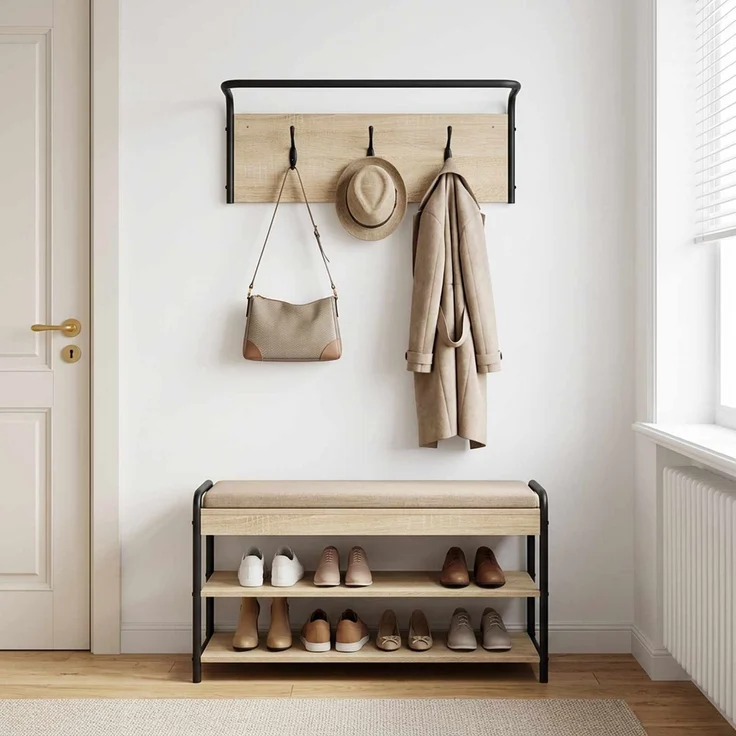 vidaXL Garderobenständer 60 x 30 x 25 cm Sonoma-Eiche Holzwerkstoff 8014083 – Bild 1