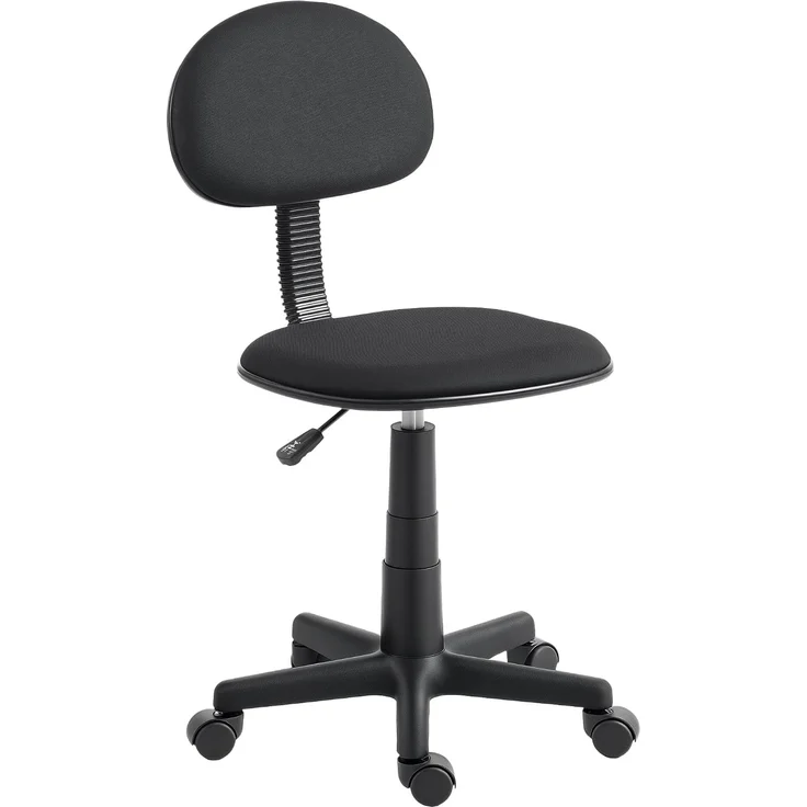 HOMCOM Bürostuhl, Polyester, Schwarz, 48L x 43B x 75-87H cm – Bild 1