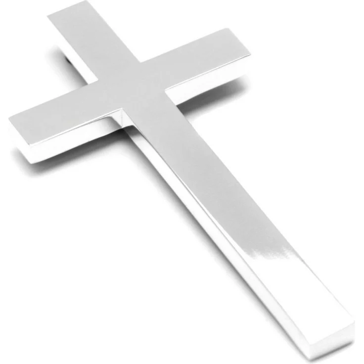 Brillibrum Wanddekoobjekt Kruzifix aus Metall versilbert Wandkreuz Silber Jesus Kreuz – Bild 1
