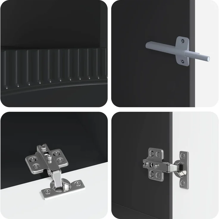vidaXL LED-TV-Schrank HOORN 3 stk. Schwarz Holzwerkstoff 3416838 – Bild 7