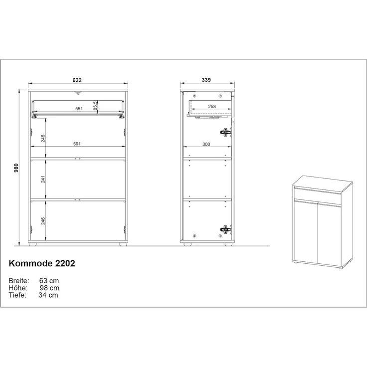 GERMANIA Badkommode Lemont, mit Tür- und Schubladendämpfung – Bild 3