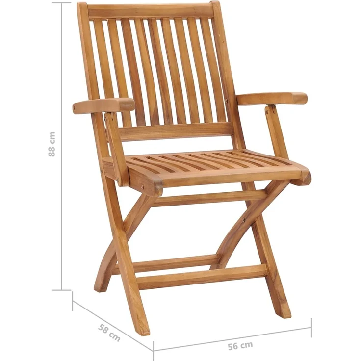 vidaXL Klappstühle mit Kissen, 6-teilig, Massivholz Teakholz 3072772 – Bild 11