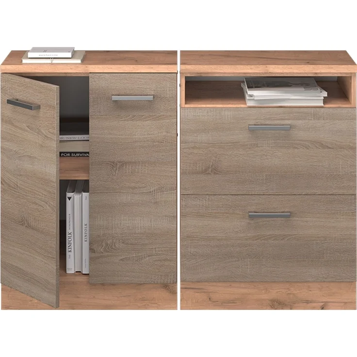 Küchenschrank für Dachschrägen R-Line Sonoma 120 cm 2er Set Schrankkorpuss 60 cm Tiefe Vicco – Bild 5